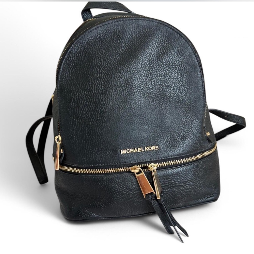 Michael Kors Black Backpack with Gold Hardware
